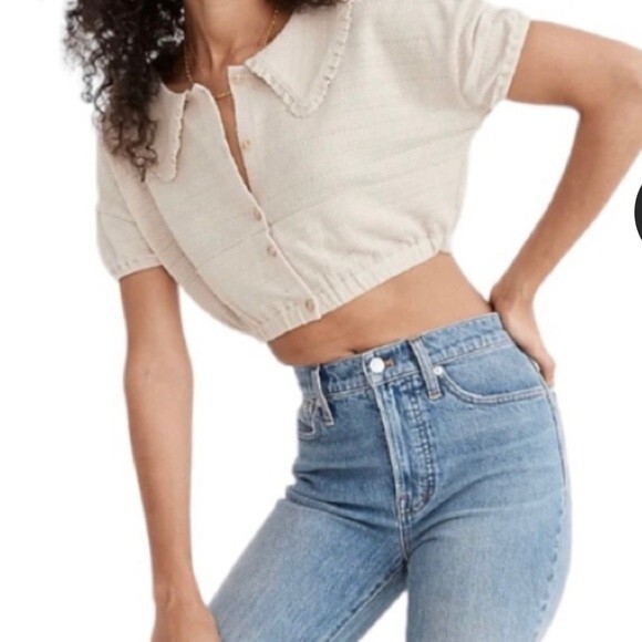 Madewell Button Down Knit Top L - Picture 2 of 8